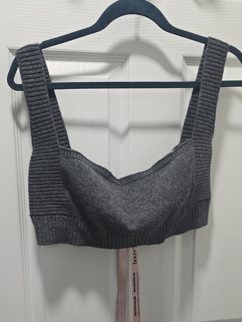 House of CB Charcoal Gray Rib-Knit Bralette